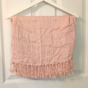 Blush Colored Tasselled Scarf